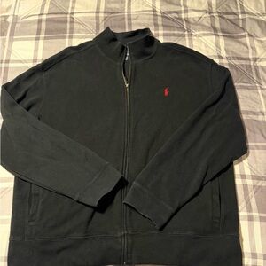 Polo by Ralph Lauren Black Zip-Up Jacket with Red Logo